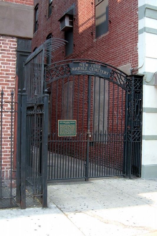 New York Marble Cemetery entrance image. Click for full size.