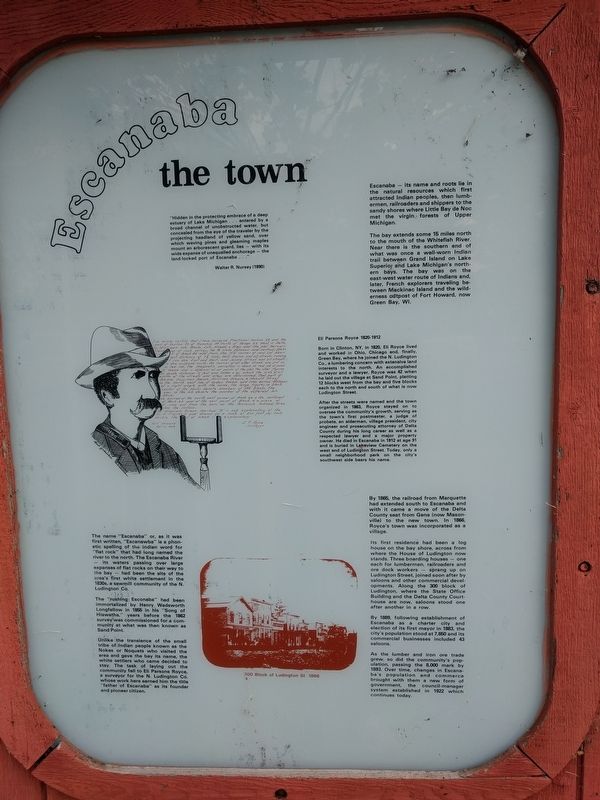 Escanaba: The Town Marker image. Click for full size.