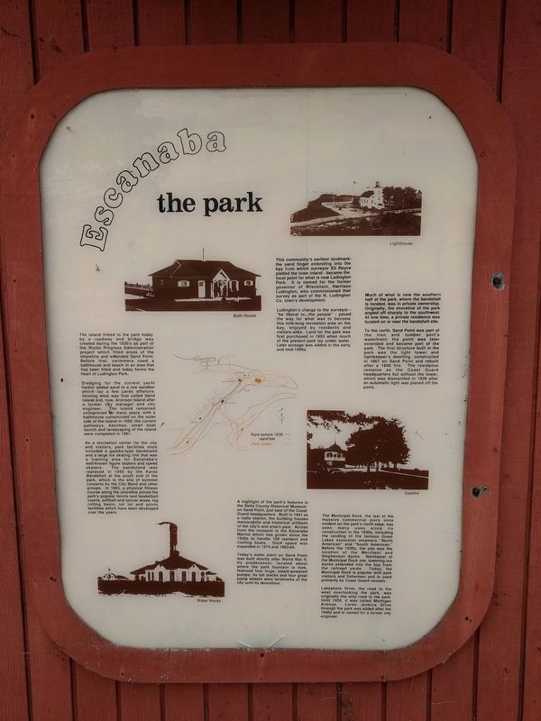Escanaba: The Park Marker image. Click for full size.