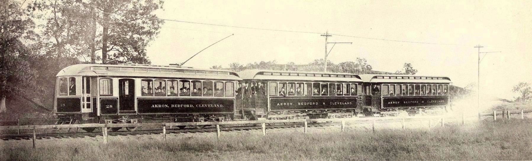 “Akron, Bedford and Cleveland—Motor Car with Trailers Operated in 1895.” image. Click for full size.