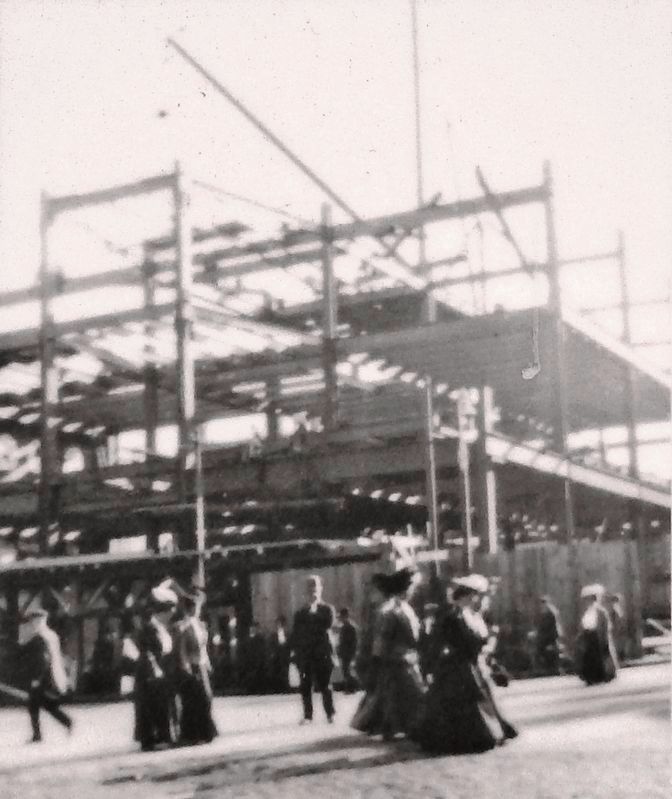 Marker detail: Mass Mutual Building construction (<i>undated • circa 1908</i>) image. Click for full size.