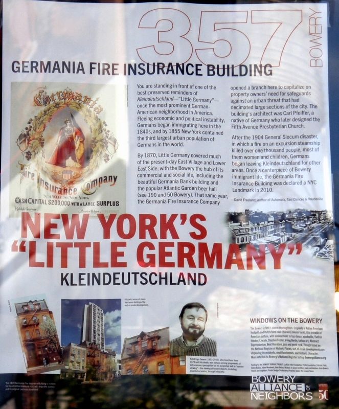 New York’s “Little Germany” Marker image. Click for full size.