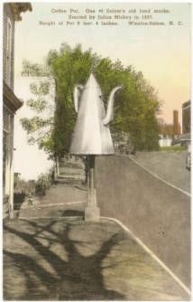	Coffee Pot. One of Salem's old land marks. Erected by Julius Mickey in 1857. Height of Pot 9 feet 4 image. Click for full size.