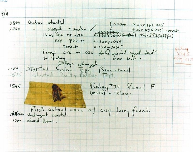 The First “Computer Bug” image. Click for full size.