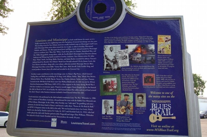 The Blues Trail: Mississippi to Louisiana Marker image. Click for full size.