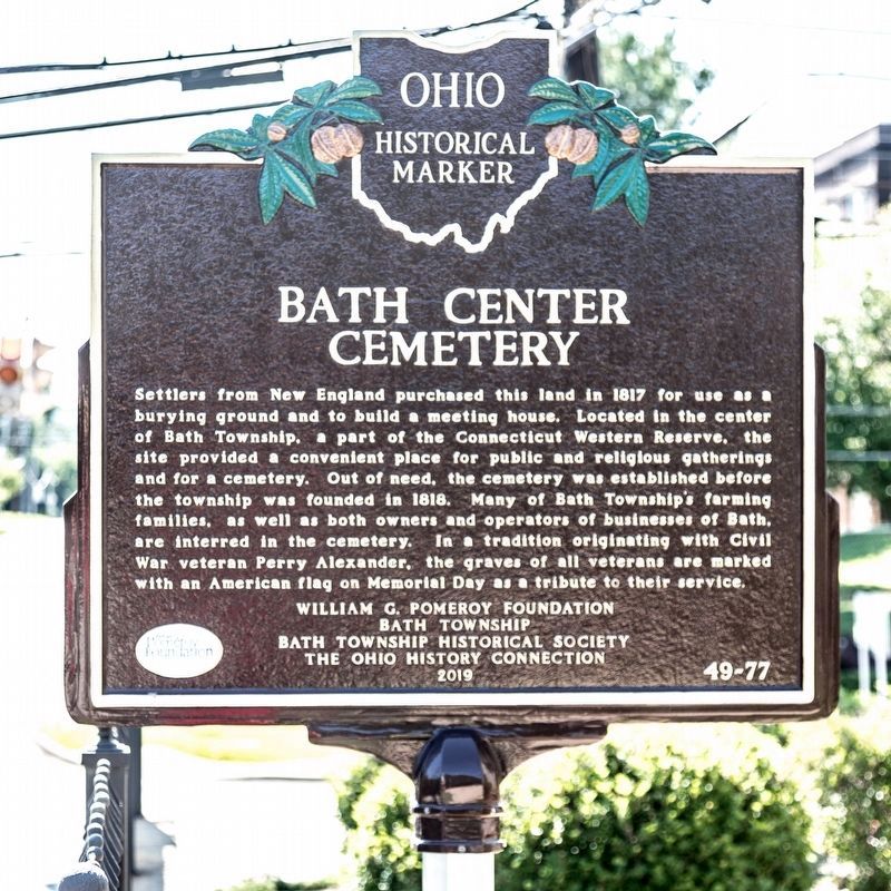 Bath Center Cemetery side of marker image. Click for full size.