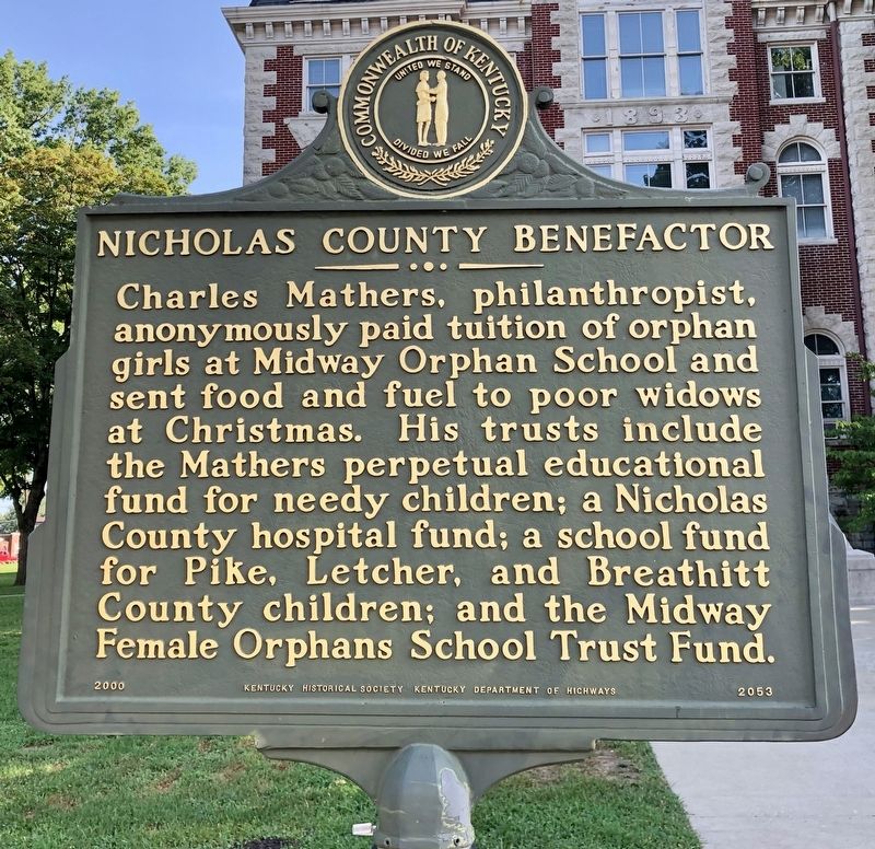 Nicholas County Benefactor Marker image. Click for full size.