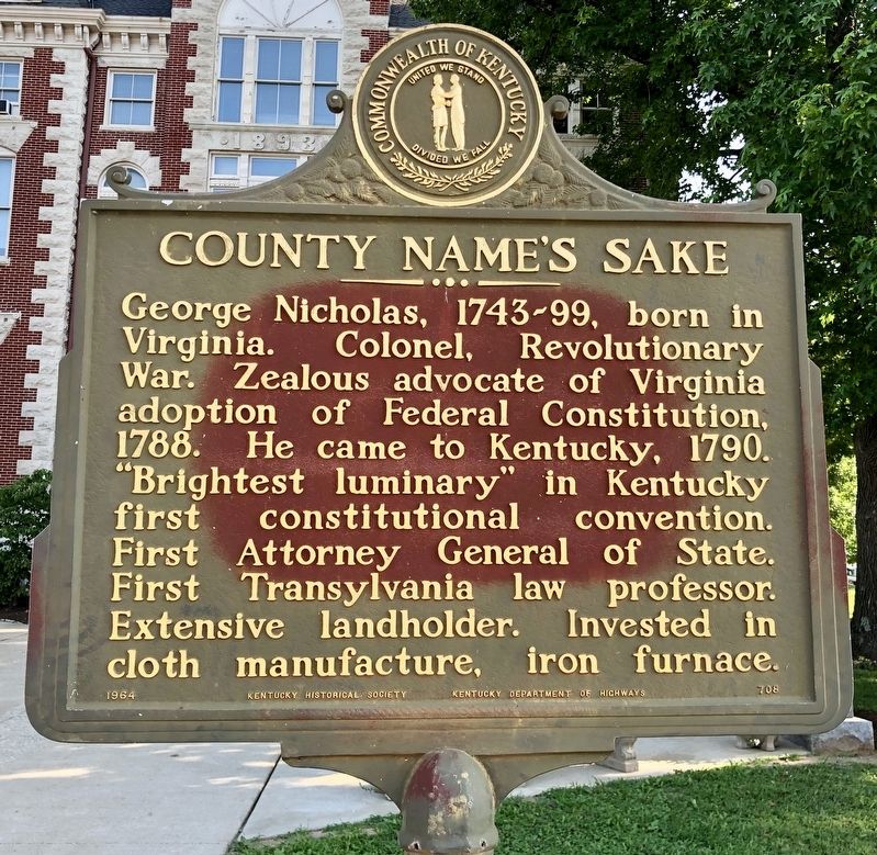 County Namesake Marker image. Click for full size.