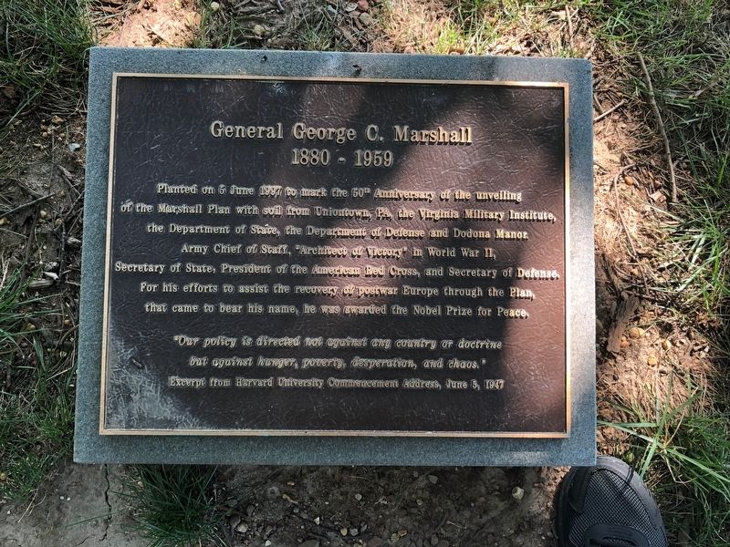 General George C. Marshall Marker image. Click for full size.