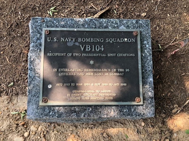 U.S. Navy Bombing Squadron VB104 Marker image. Click for full size.