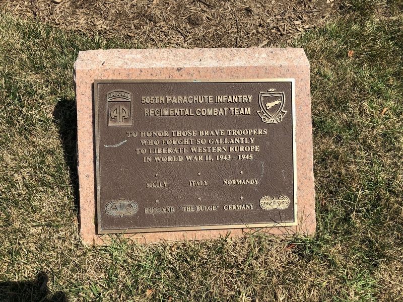 505th Parachute Infantry Regimental Combat Team Marker image. Click for full size.