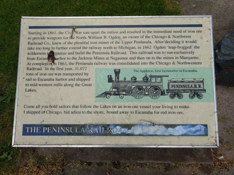 The Peninsula Railroad Marker image. Click for full size.