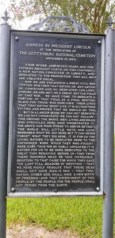 Address by President Lincoln Marker. Click for full size. Address by President Lincoln Marker image. Click for full size.