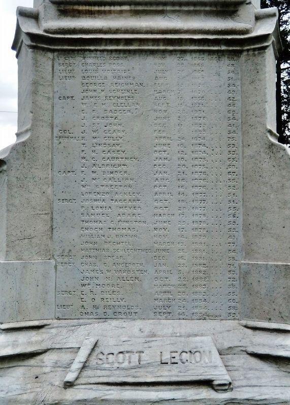 Mexican-American War Monument<br>(<i>north name panel</i>) image. Click for full size.