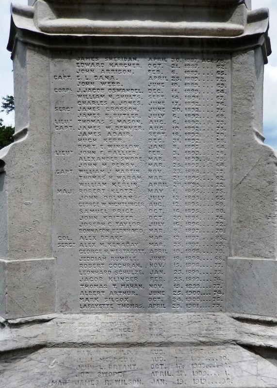 Mexican-American War Monument<br>(<i>west name panel</i>) image. Click for full size.