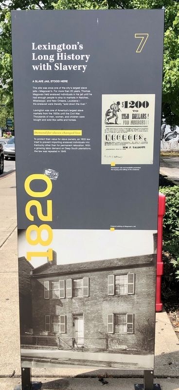 Lexington's Long History with Slavery Marker. Click for full size. Lexington's Long History with Slavery Marker image. Click for full size.