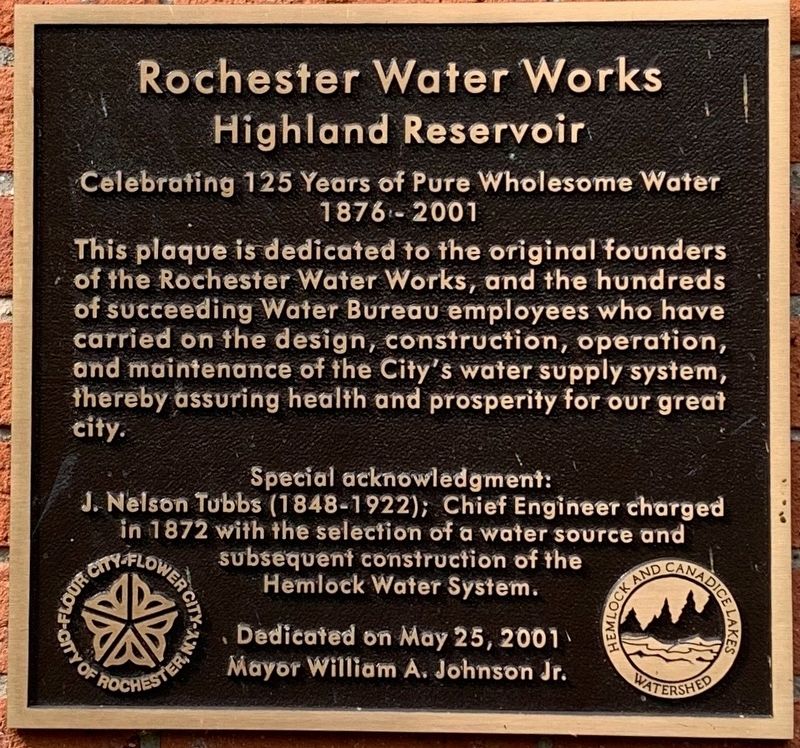 Rochester Water Works Marker image. Click for full size.
