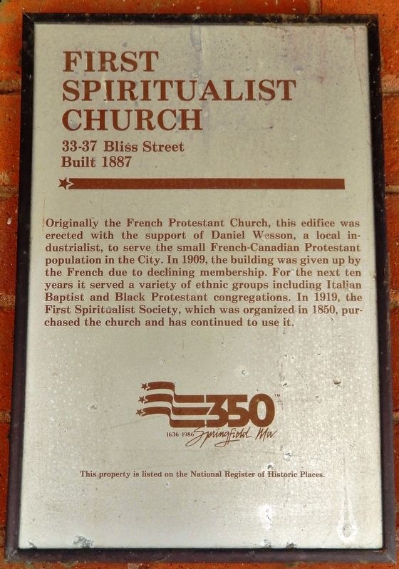 First Spiritualist Church Marker image. Click for full size.