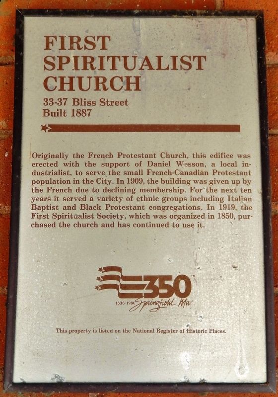 First Spiritualist Church Marker. Click for full size. First Spiritualist Church Marker image. Click for full size.