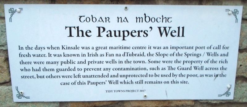 The Pauper's Well / Tobar na mbocht Marker image. Click for full size.