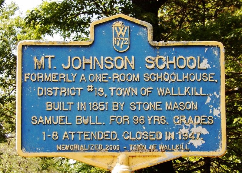 Mt. Johnson School Marker image. Click for full size.