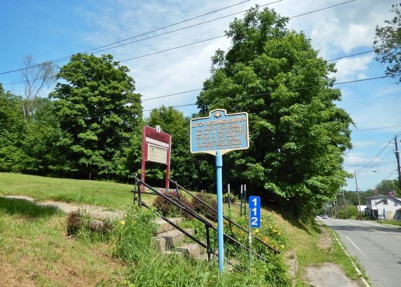 Dutch Reformed Church Marker<br>(<i>wide view looking east along Main Street</i>) image. Click for full size.