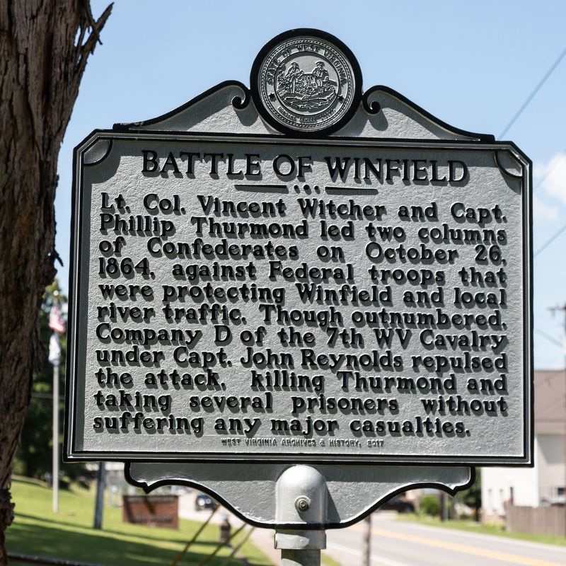 The Battle of Winfield side of this marker image. Click for full size.