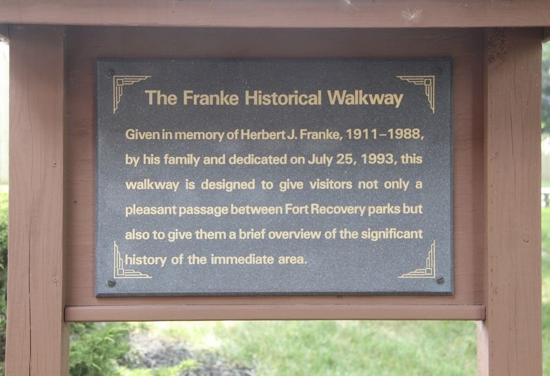 The Franke Historical Walkway Marker image. Click for full size.