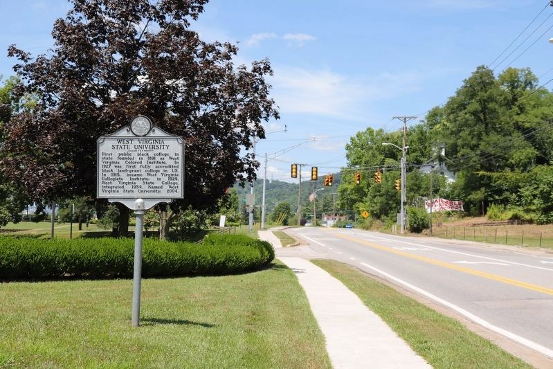 West Virginia State University Marker. Click for full size. West Virginia State University Marker image. Click for full size.