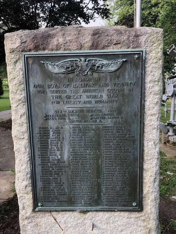 Halifax and Vicinity World War I Memorial image. Click for full size.