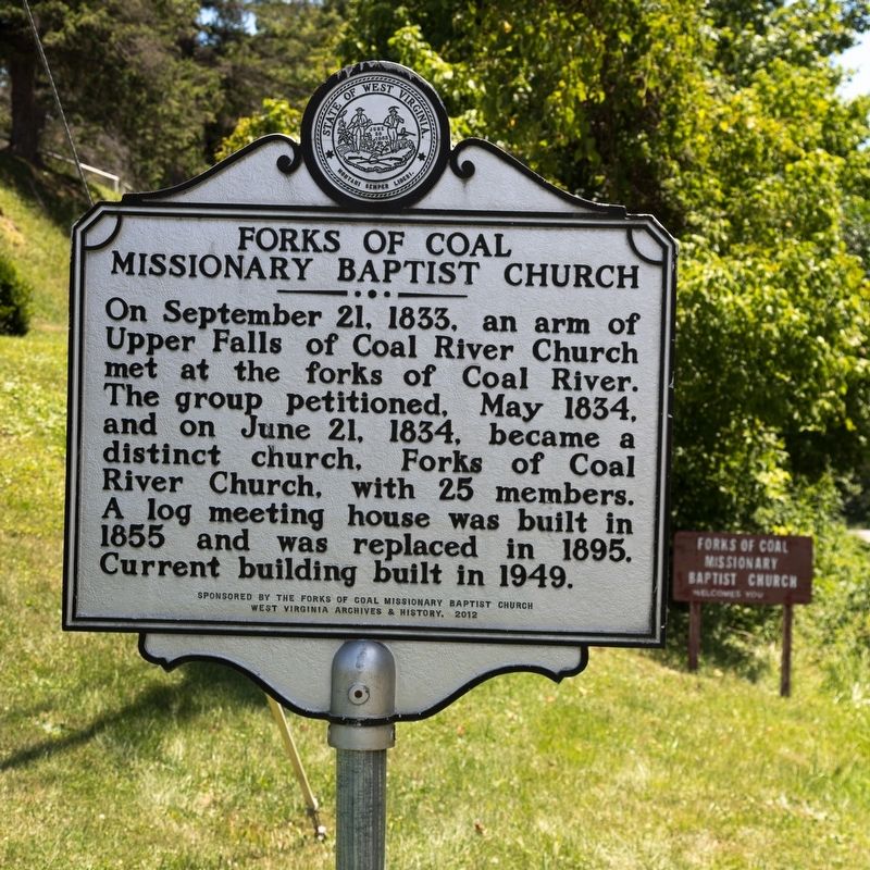Forks of Coal Missionary Baptist Church Marker image. Click for full size.