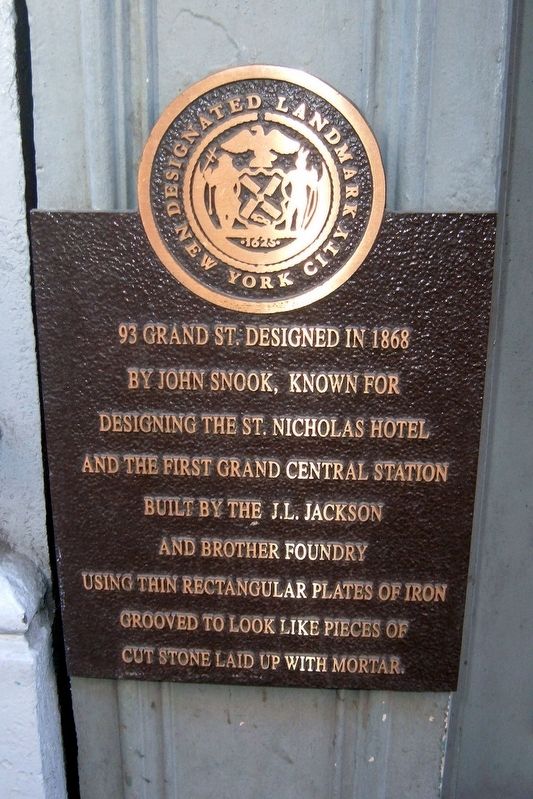93 Grand Street Marker. Click for full size. 93 Grand Street Marker image. Click for full size.