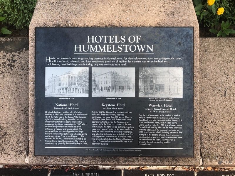 Hotels of Hummelstown Marker image. Click for full size.