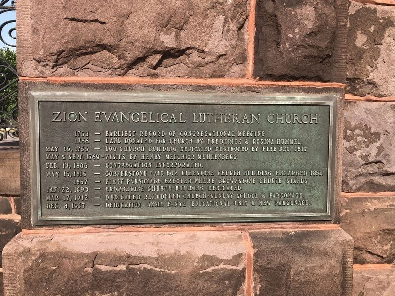 Zion Evangelical Lutheran Church Marker. Click for full size. Zion Evangelical Lutheran Church Marker image. Click for full size.