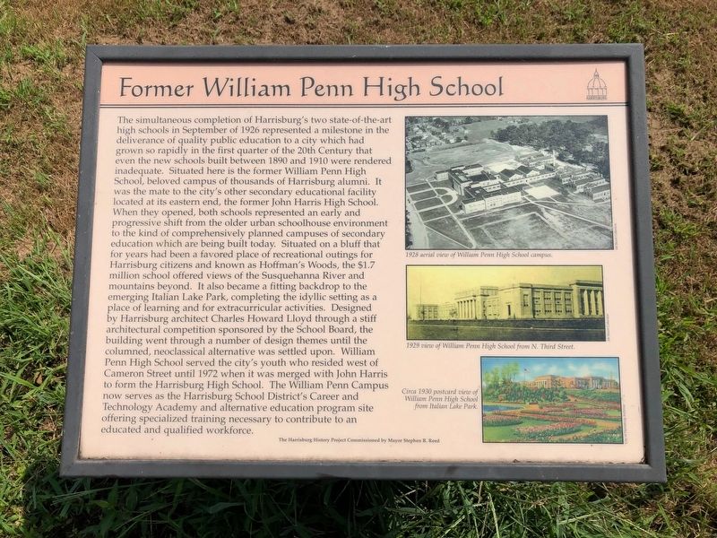 Former William Penn High School Marker image. Click for full size.