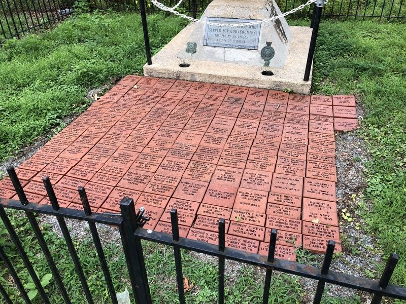Veterans names are on brick embedded in the ground image. Click for full size.