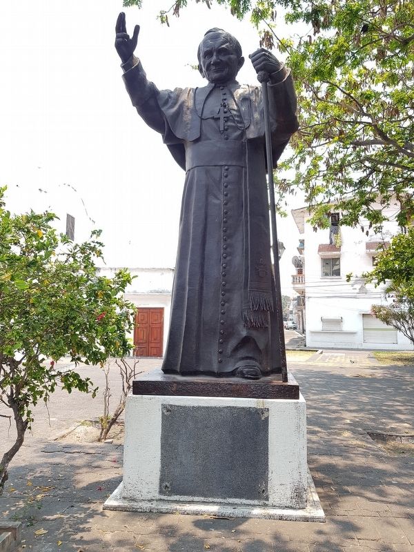 A nearby statue of Pope Juan Paul II. Click for full size. A nearby statue of Pope Juan Paul II image. Click for full size.