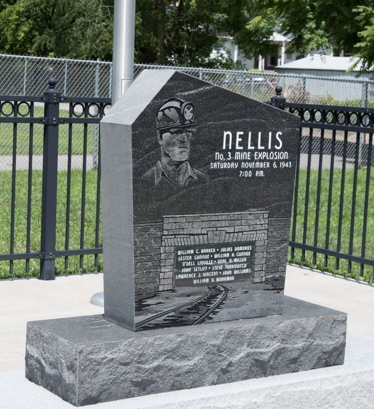 Nellis No. 3 Mine Explosion Monument. Click for full size. Nellis No. 3 Mine Explosion Monument image. Click for full size.