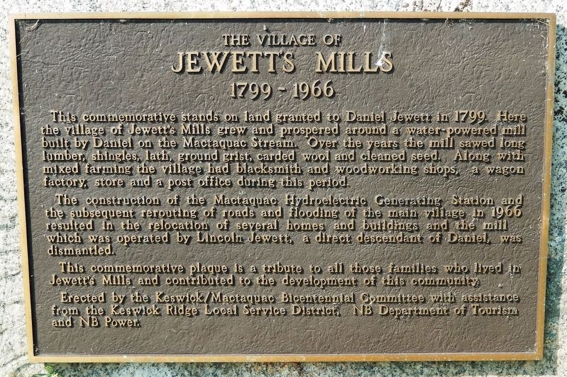 The Village of Jewett's Mills Marker image. Click for full size.