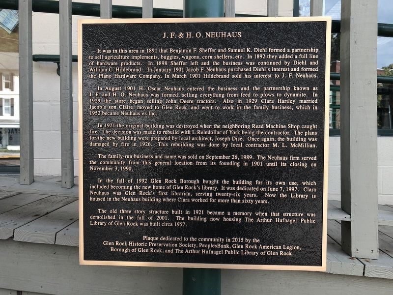 J. F. & H. O. Neuhaus Marker image. Click for full size.