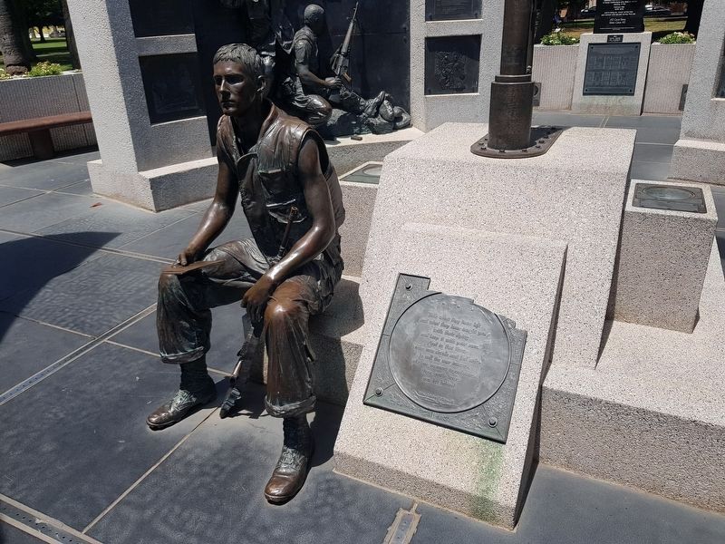 Excerpt of poem by Michael O'Donnell at the California Vietnam Veterans Memorial. Click for full size. Excerpt of poem by Michael O'Donnell at the California Vietnam Veterans Memorial image. Click for full size.