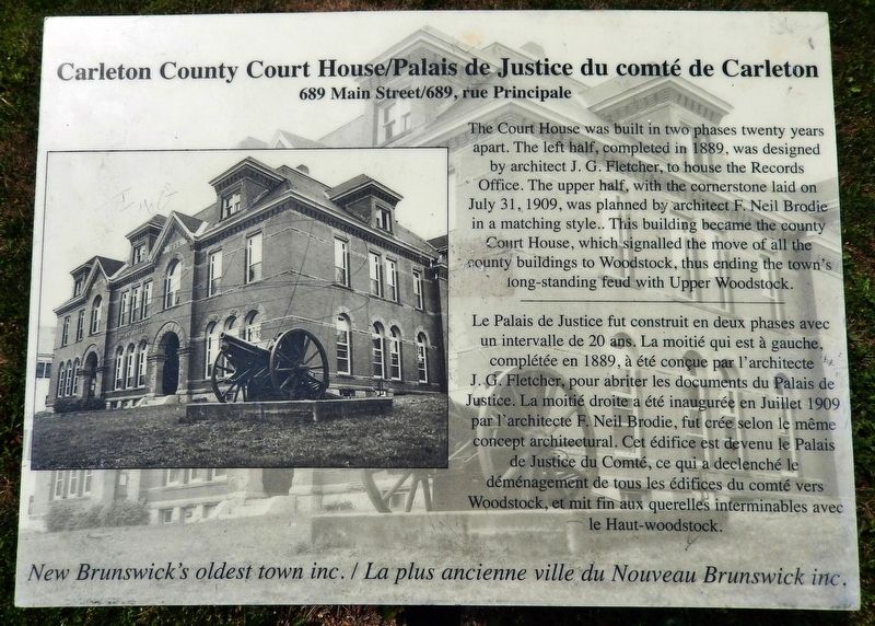 Carleton County Court House Marker image. Click for full size.