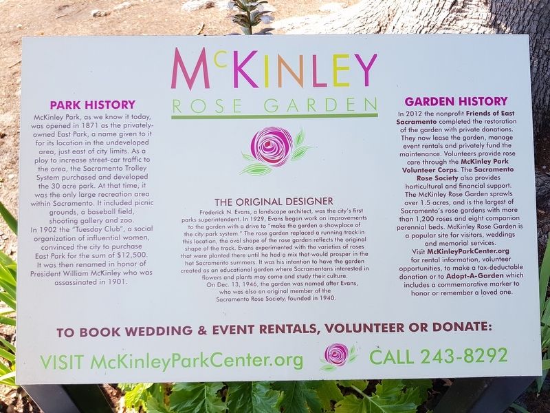McKinley Rose Garden Marker image. Click for full size.