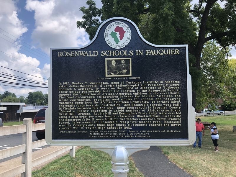 Rosenwald Schools in Fauquier Marker. Click for full size. Rosenwald Schools in Fauquier Marker image. Click for full size.