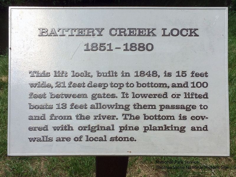 Battery Creek Lock, 1851—1880 Marker image. Click for full size.