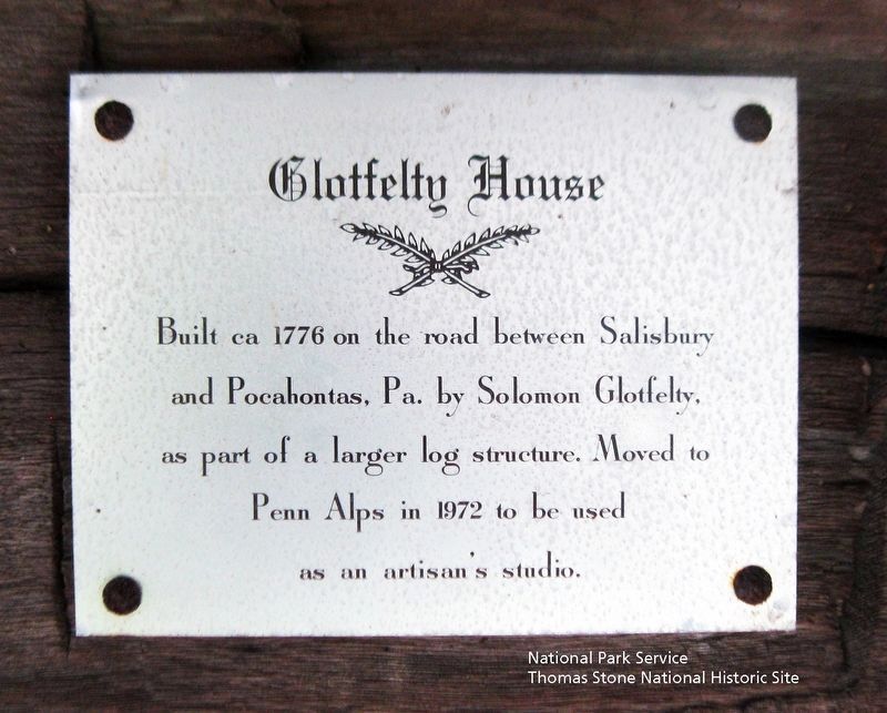 Glotfelty House Marker at Spruce Forest Artisan Village image. Click for full size.