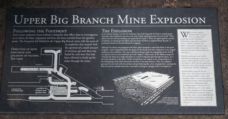 Upper Big Branch Mine Explosion Interpretive Panel image. Click for full size.