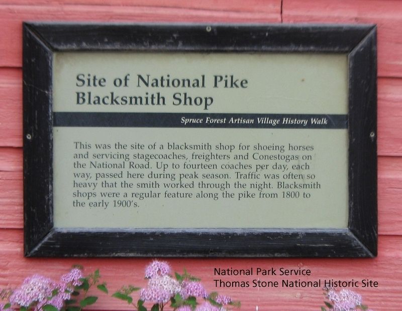 Site of the National Pike Blacksmith Shop Marker image. Click for full size.