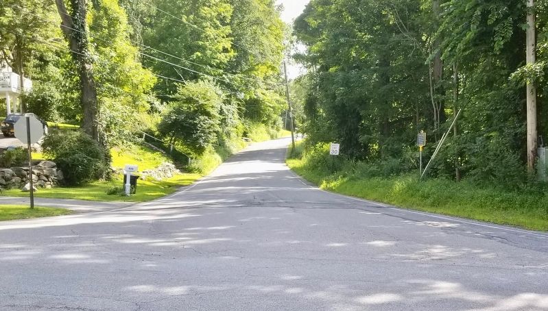 View of marker on right looking south on Gage Road from Sherwood Hill Road. image. Click for full size.