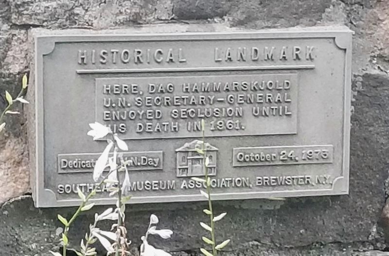 Dag Hammarskjold House Marker. Click for full size. Dag Hammarskjold House Marker image. Click for full size.